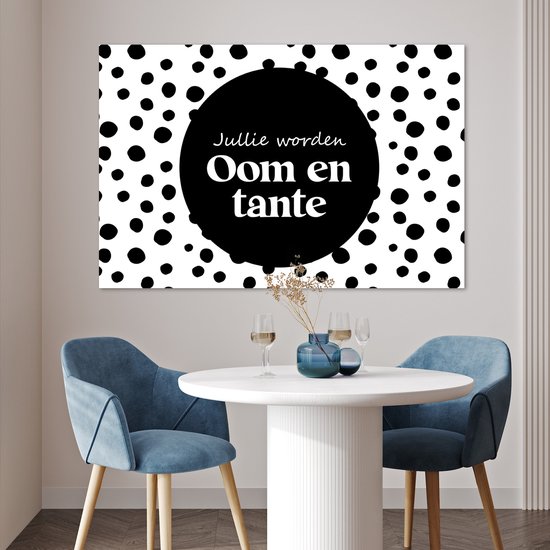 Poster 120x80 cm - Zwanger - 'Jullie worden oom en tante' - Spreuken - Quotes - Posters - Kamer decoratie - Wanddecoratie woonkamer - Muurdecoratie slaapkamer