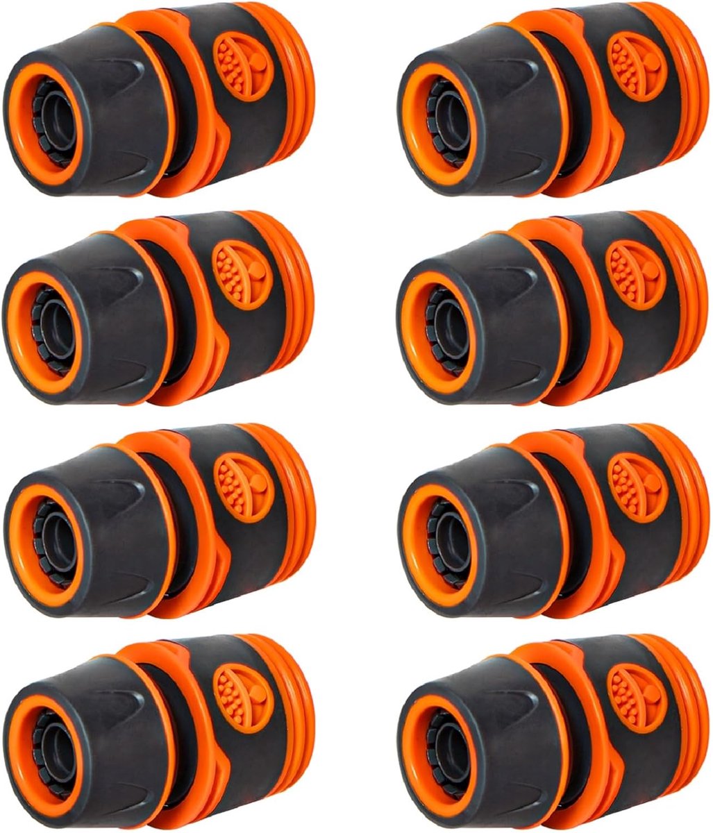 1/2" Slangverbindingen, 8 Stuks Aansluiting Slangkoppeling voor Slangverlenging Snelle Wateraansluiting Slangkoppeling