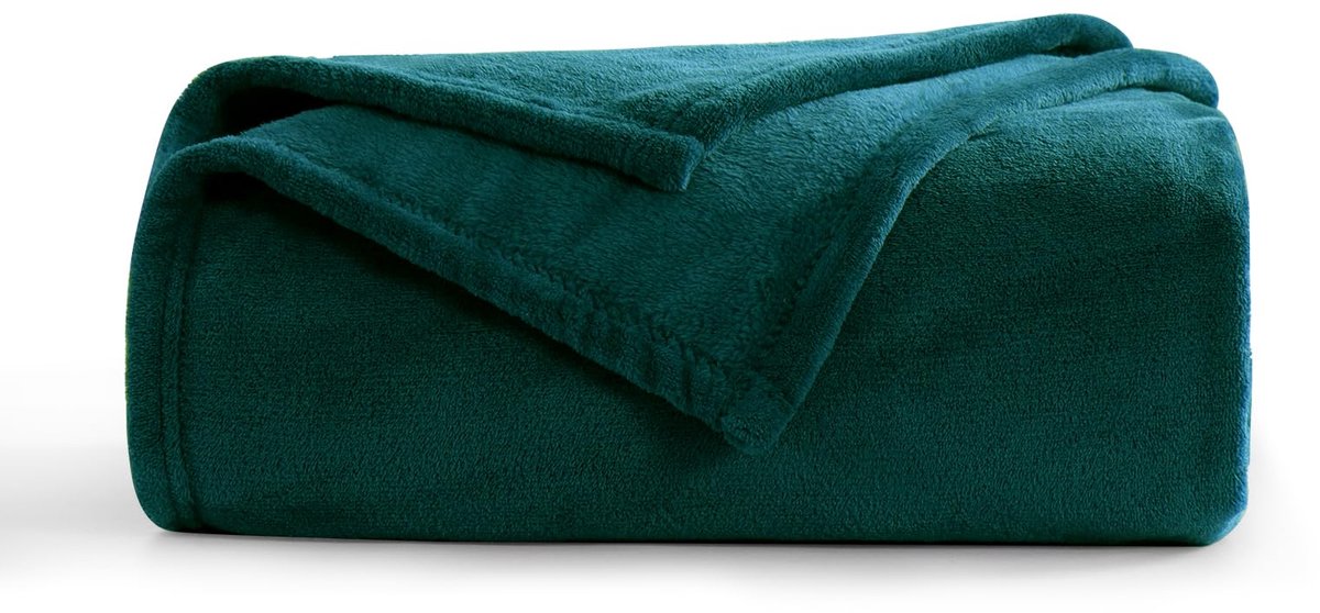 Knuffeldeken Pluizig Deken Groen - Fleecedeken Warme Bankdeken voor de Winter, Knusse Woondeken Donkergroen Zacht voor Woonkamer, Deken 130x150 cm Kleine Bankdeken