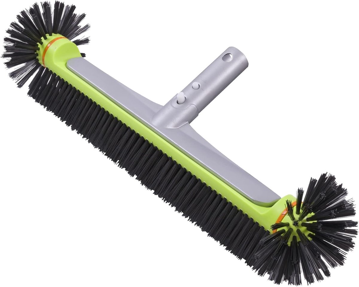 Duty Round Pool Brush for Wall and Tiles with Reinforced Aluminium Backing, Premium Brush with Strong Bristles