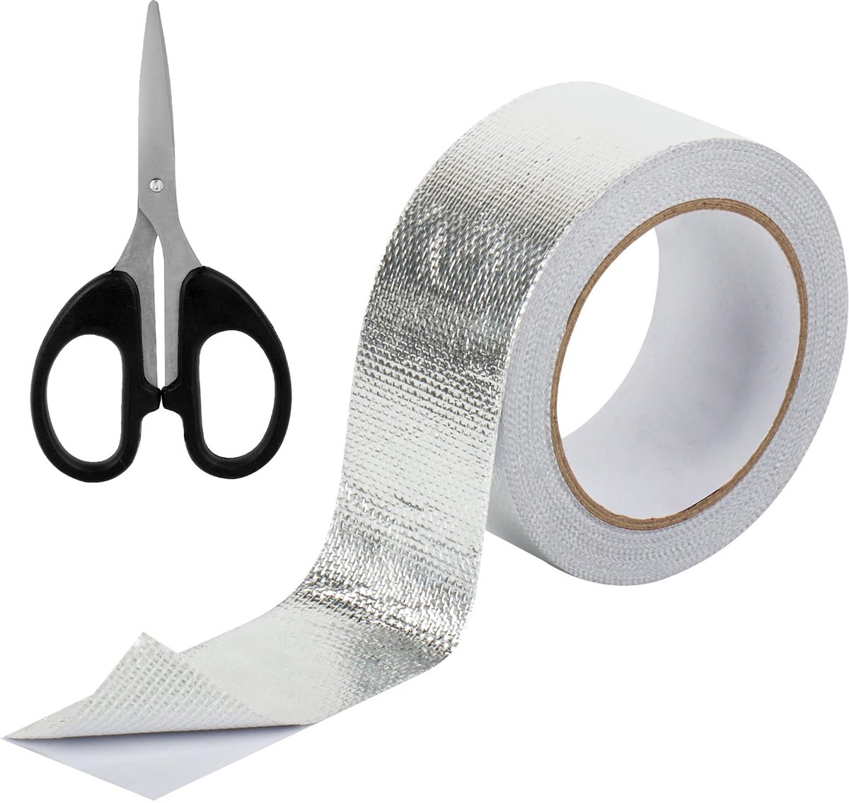 plakband, hittebestendige tape, 50 mm x 20 m aluminium tape | aluminium tape voor isolatie, pijpisolatie, glasvezel aluminium tape, hittebestendige aluminiumfolie voor slangen,