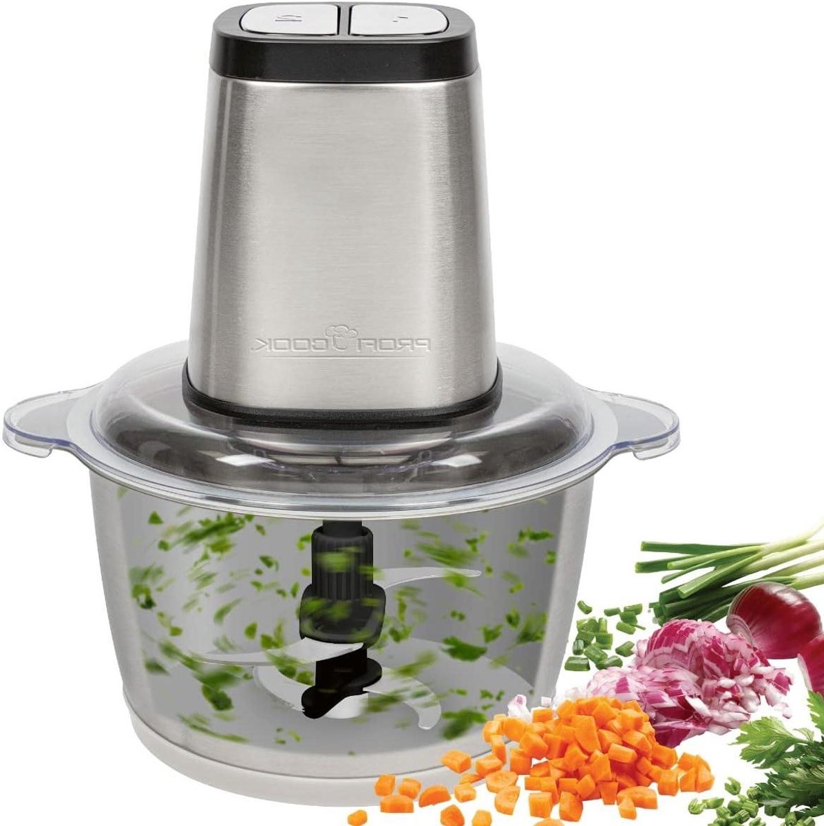 Elektrische Hakmolen - Keukenmachine IJscrusher - Snel Ingrediënten Snijden - 2 of 4 Messen Functie - 1.7 Liter Container