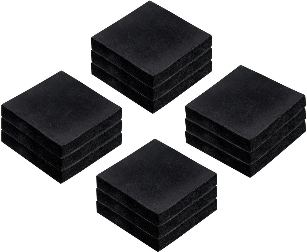 12 stuks anti-vibratiematten van hard rubber, vierkante pads voor trillingsisolatie 50 mm, dikte 10 mm, antislip rubberen blok, geluidsdempend voor Hvac, compressor