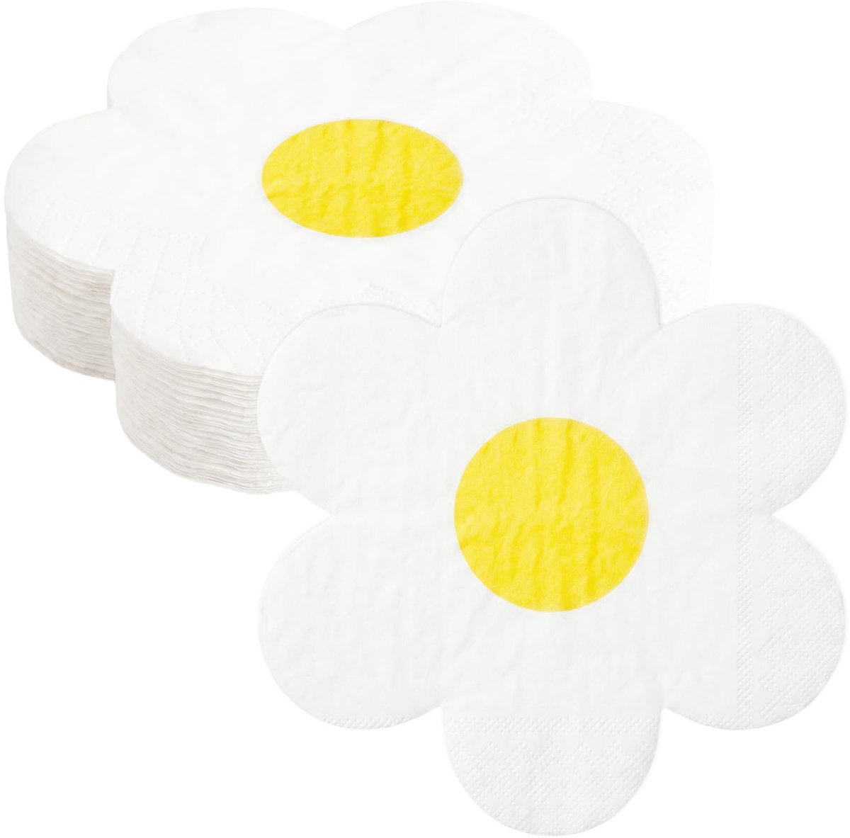 Servetten, servetten, madeliefjes, bloemen, 32 x 32 cm, wegwerpservetten, feestservetten, bruiloft, voor tafeldecoratie, lente, verjaardag, tuinfeest, Pasen