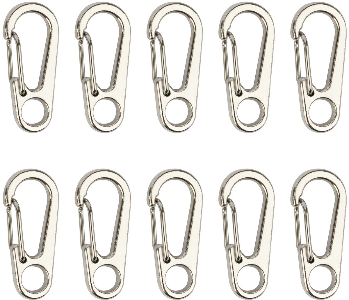 3,3 cm Mini karabijnhaak, aluminium karabijnhaak, kleine sleutelhanger, haak voor kamperen, reizen, wandelen (10 stuks)