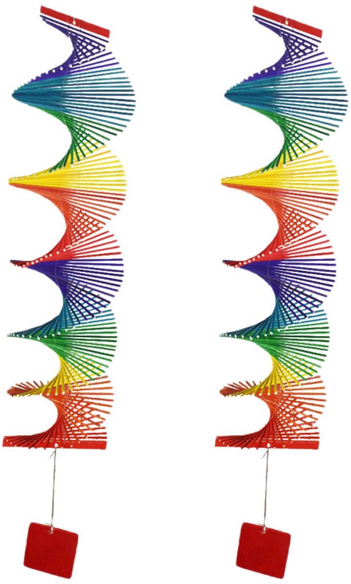 Windgong regenboog twist decor opknoping ornament voor tuin huis gang 80x50x8cm