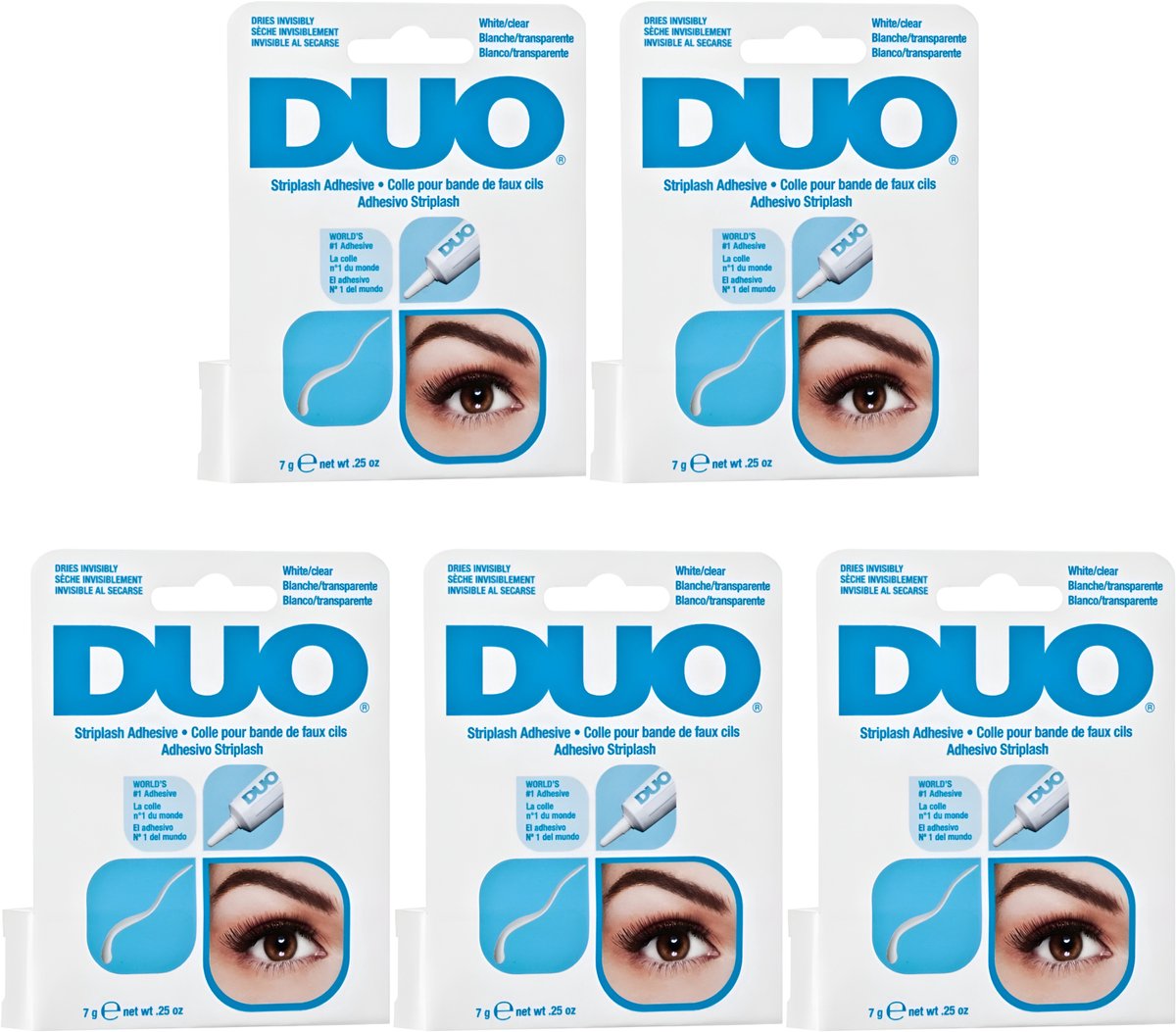 DUO Striplash Adhesive Clear - Kunstwimpers Lijm - Transparant, 5-pack