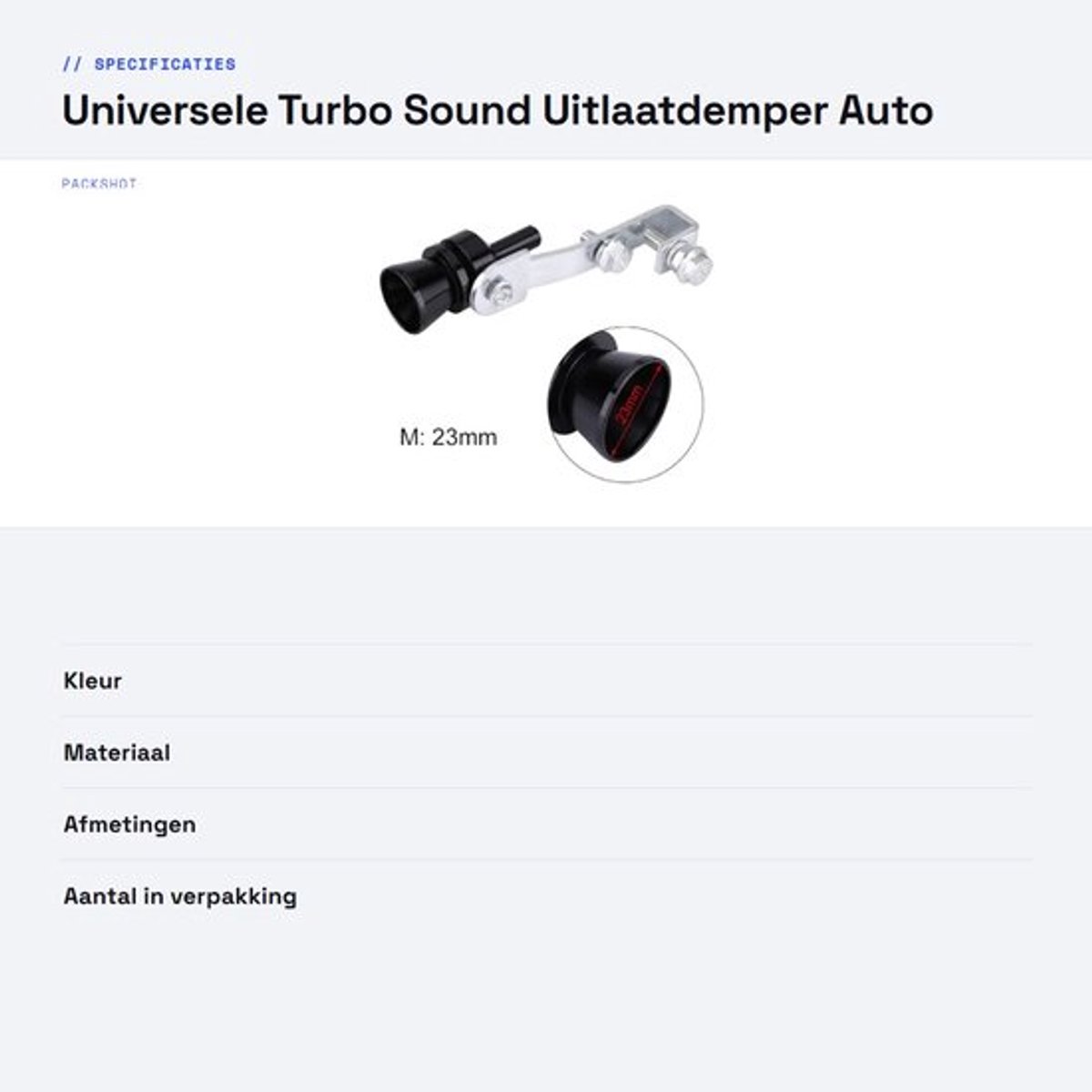 Onf3 - Universele Turbo Sound Uitlaatdemper - Auto Fluitje