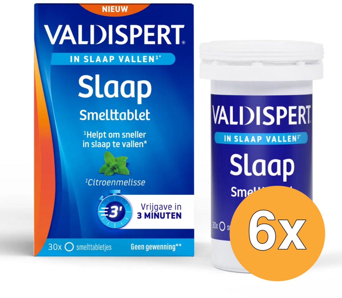 6x Valdispert Slaap Smelttablet (30 Tabletten)