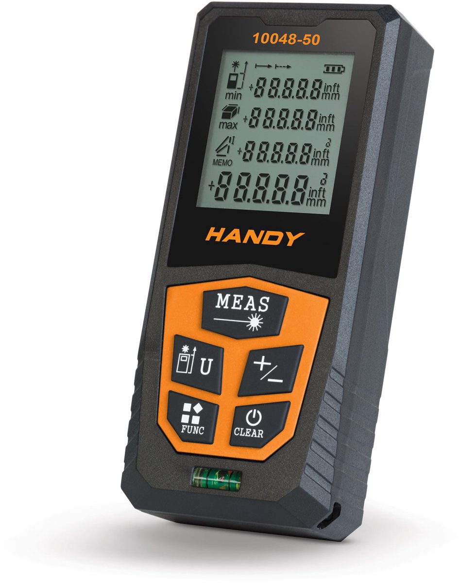 Laser Afstandsmeter 50 Meter - Digitale Laser Meter - Afstandsmeter met Oppervlakte-, Volume- en Pythagorasfunctie - LCD Display [10048-50]