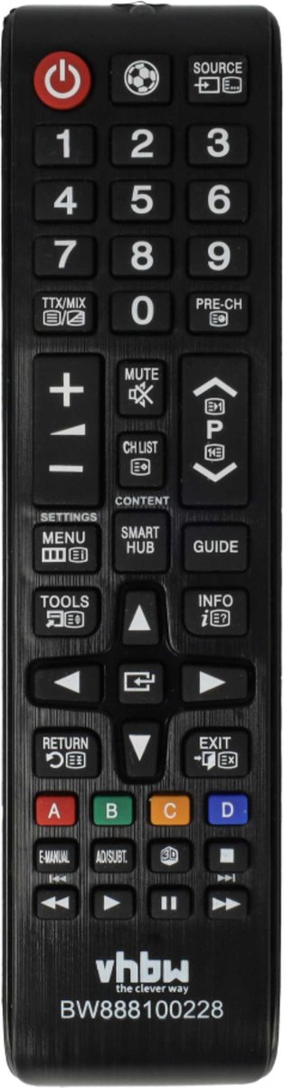 Vervangende afstandsbediening van vhbw voor Samsung BN59-01199K, BN59-01199F televisies - Vervangende afstandsbediening