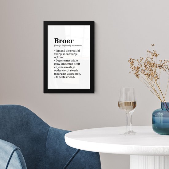 Affiche avec cadre Grand frère - Ami - Design - 20x30 cm