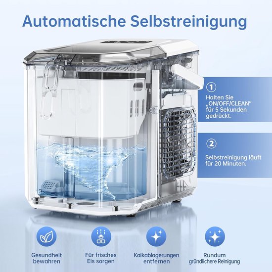 IJsblokjesmachine - IJsmaker - Dranken Koelen - Snel IJs Maken - 12 kg per dag - Wit — afbeelding 4