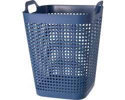 Storage Solutions Wasmand - blauw - 48 liter - 40 x 51 cm - kunststof - wasbox - mand voor wasgoed - badkamer