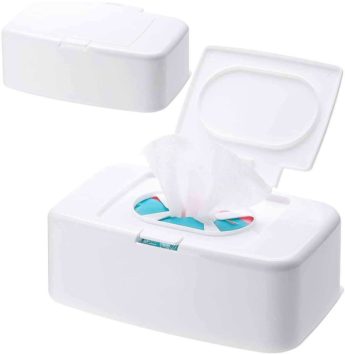 Dailygoods- Vochtige Doekjesbox - 2 Stuks - Met Deksel - Toiletpapierdispenser - Babyvochtige Doekjesbox - Robuust Kunststof - Houdt Doeken Fris - Doekjesdispenser