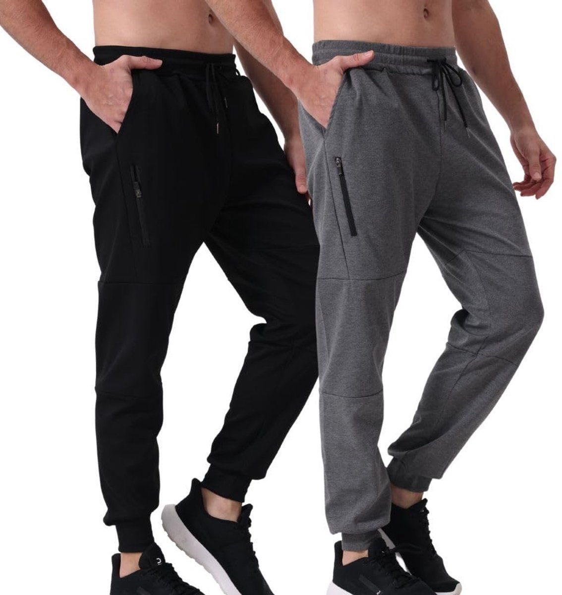 Dailygoods- Joggingbroek Heren - 2 Stuks - Slim Fit - Met Zakken - Elastische Tailleband - Comfortabel voor Sport en Vrije Tijd - Sportbroek