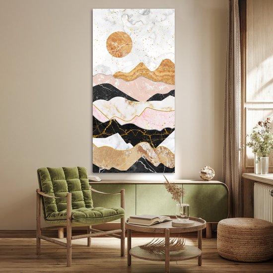 Affiche Marbre - Or - Pastel - 75x150 cm