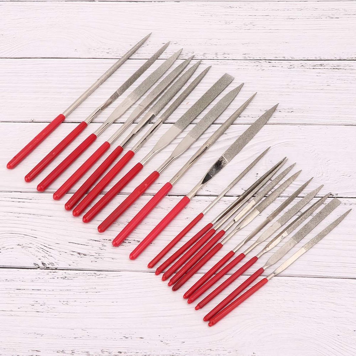 Dailygoods- Naaldvijlset 20-delig - Geharde Legering - Stalen Vijlen - Ergonomisch Ontwerp - Sieradengereedschap - Hoogwaardige Metaalmaterialen - Sieradenvijlen