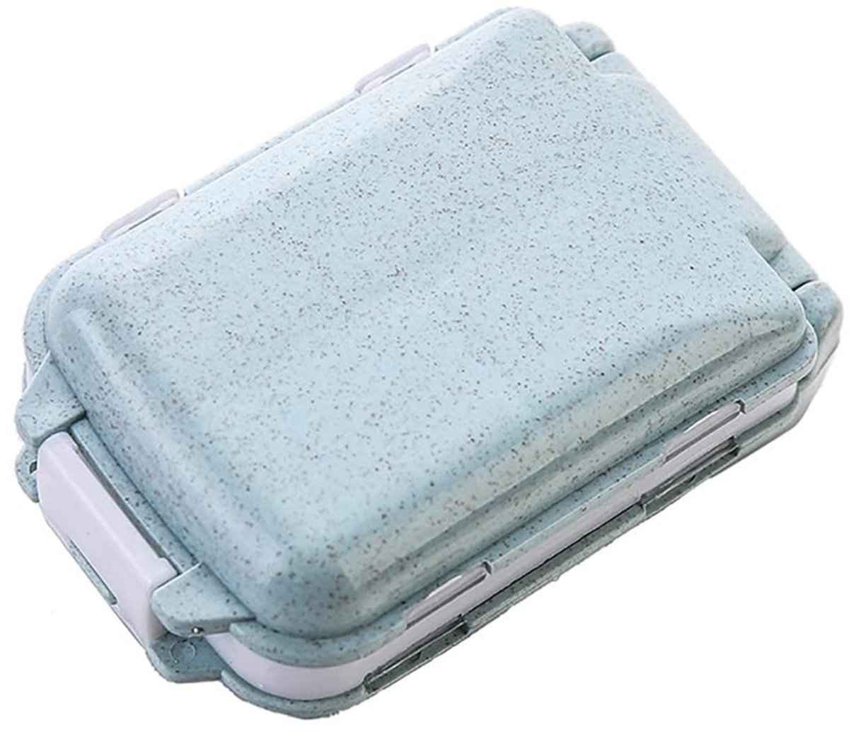 Dailygoods- Pillendoos 8 Compartimenten - Vochtbestendig - Opvouwbaar - Draagbaar - Lichtgewicht - Mini-formaat 10 x 3,8 cm - Medicijnorganisator