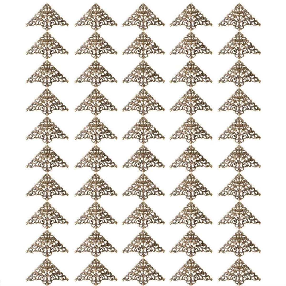 Dailygoods- Hoekbeschermers Vintage - 50 Stuks - Antiek Brons - Meubelbescherming - Decoratie - Multifunctioneel Gebruik - Hoekbeschermer