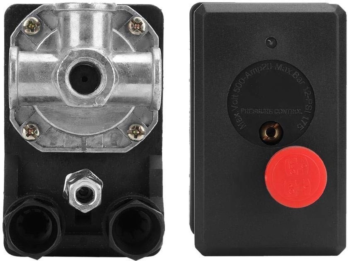 Dailygoods - 3-fasen drukschakelaar - 4-gaats voor luchtcompressor - maximale werkdruk 125 psi - ideaal accessoire - lange levensduur - gebruiksvriend...