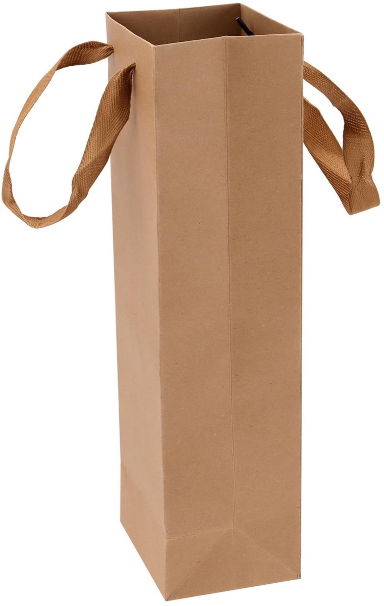 Dailygoods- Wijnzakken 40 Stuks - Kraftpapier - Wijnfles Geschenkzakken - Handgrepen - Stevig en Duurzaam - 11 x 9 x 35 cm - Geschenktas