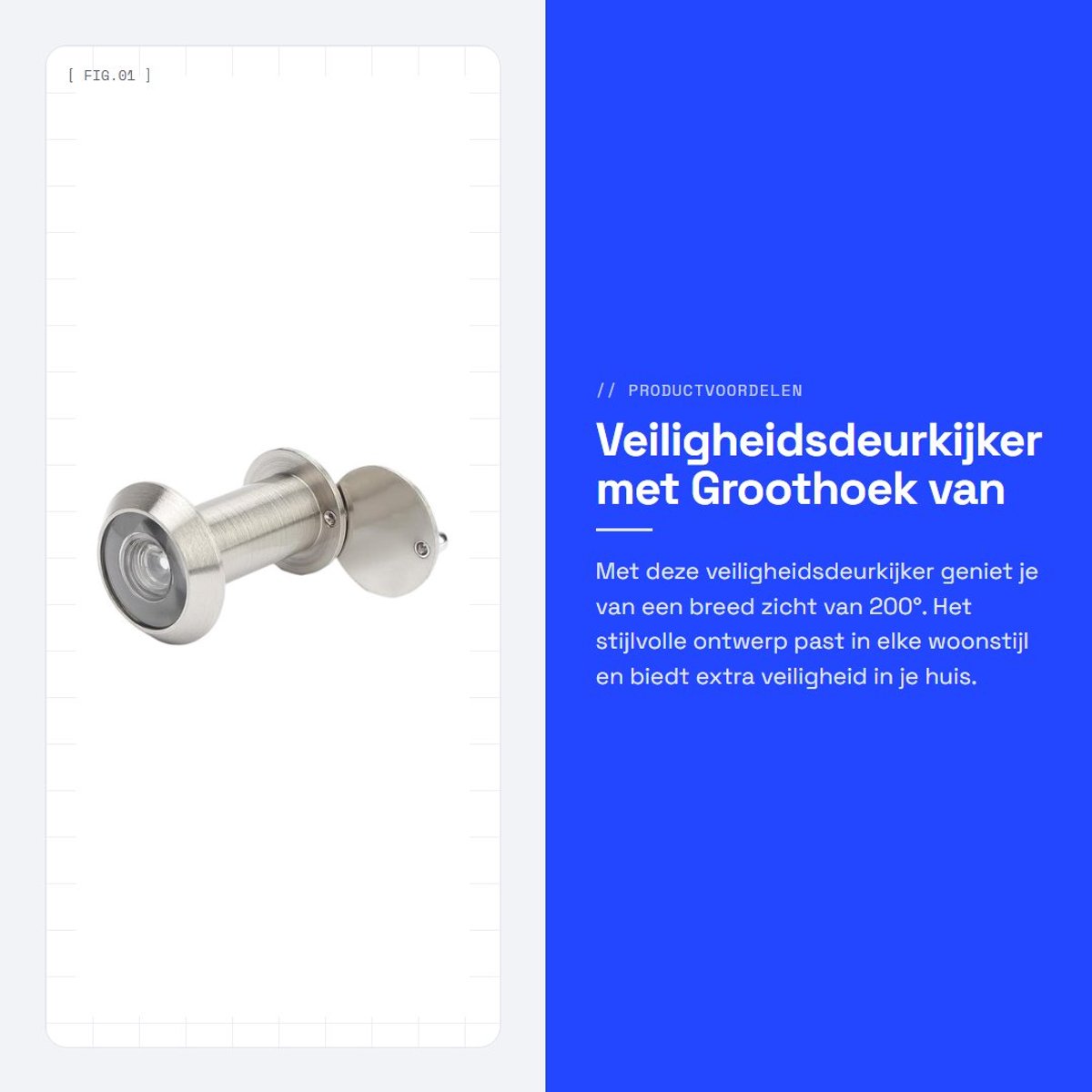 Dailygoods- Deurviewer Groothoek 200° - Veiligheidsdeurkijker - Zink - Krasbestendig Glas - Privacyafdekking - Eenvoudige Bediening - Deurkijker
