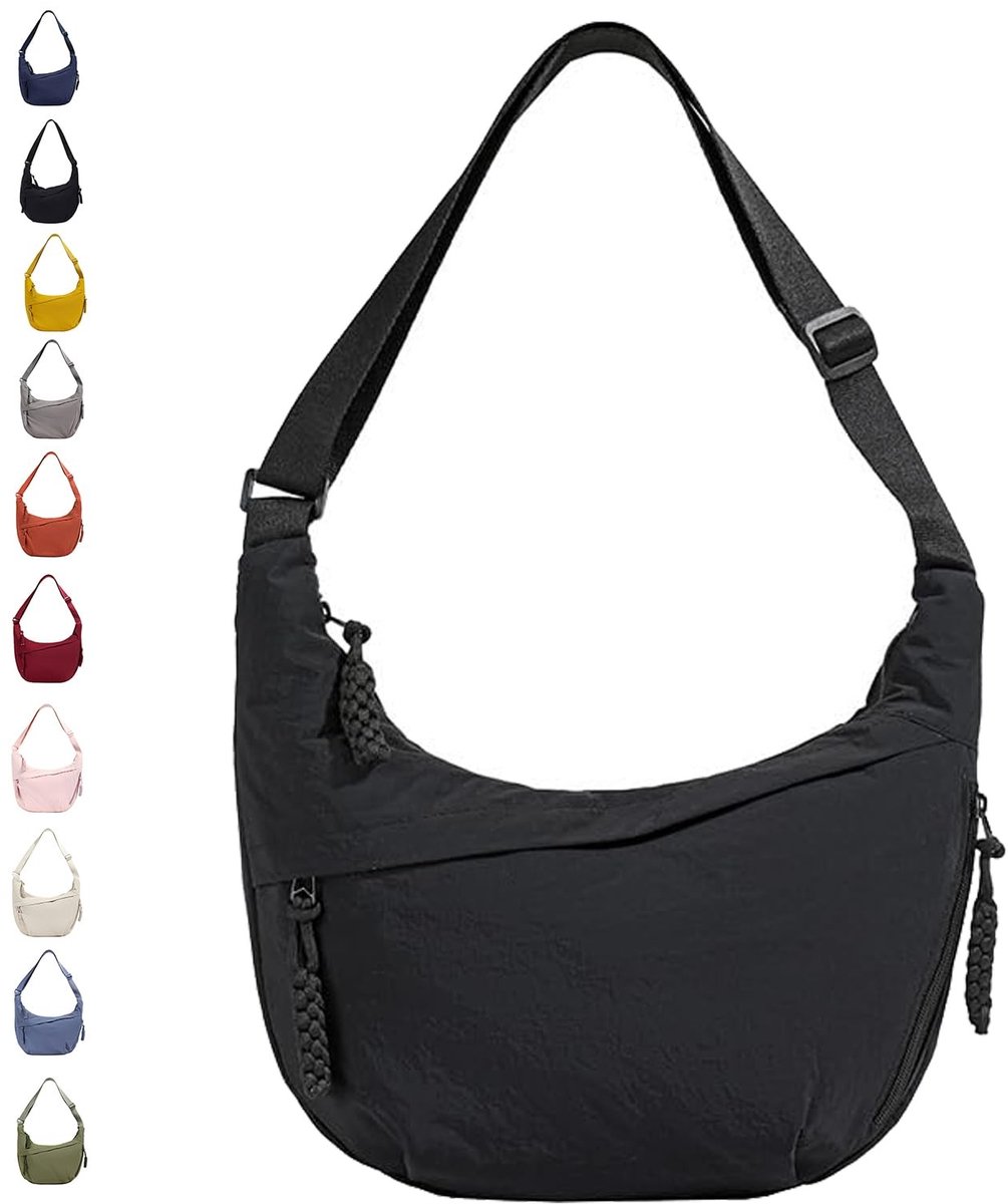 Dailygoods- Dumplingtas Dames - Halve Maan - Crossbody Tas - Verstelbare Riem - Nylon - Voor Dagelijks Gebruik - Crossbodytas
