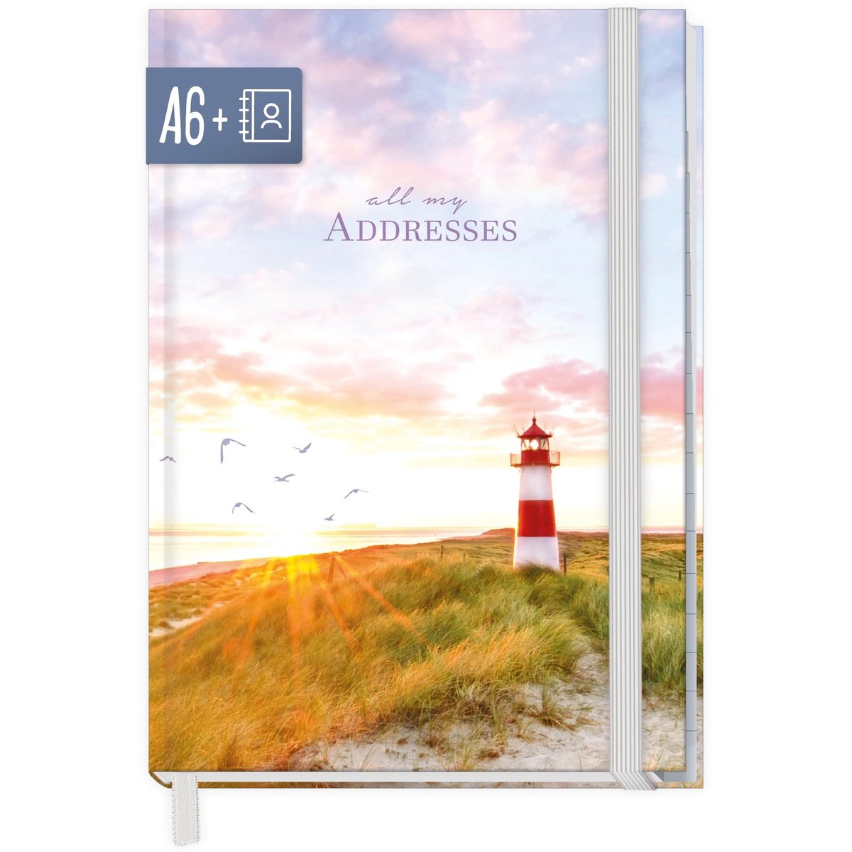 Dailygoods- Adresboek A6+ met A-Z index - Adresboek voor contacten - Verjaardagen & wachtwoorden - Duurzaam & klimaatvriendelijk - Hoogwaardig 120 g/m² papier - Contactboek