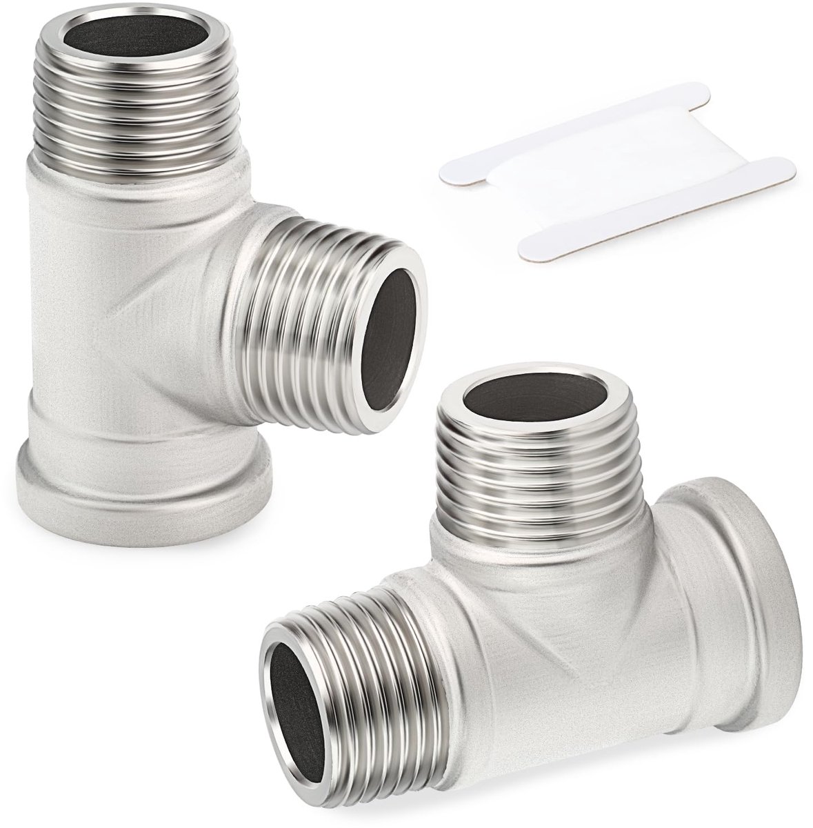 2 PCS 304 roestvrijstalen T-stukken, 1/2" BSP mannelijk x mannelijk x vrouwelijk pijpfittingen, mannelijk T-stuk