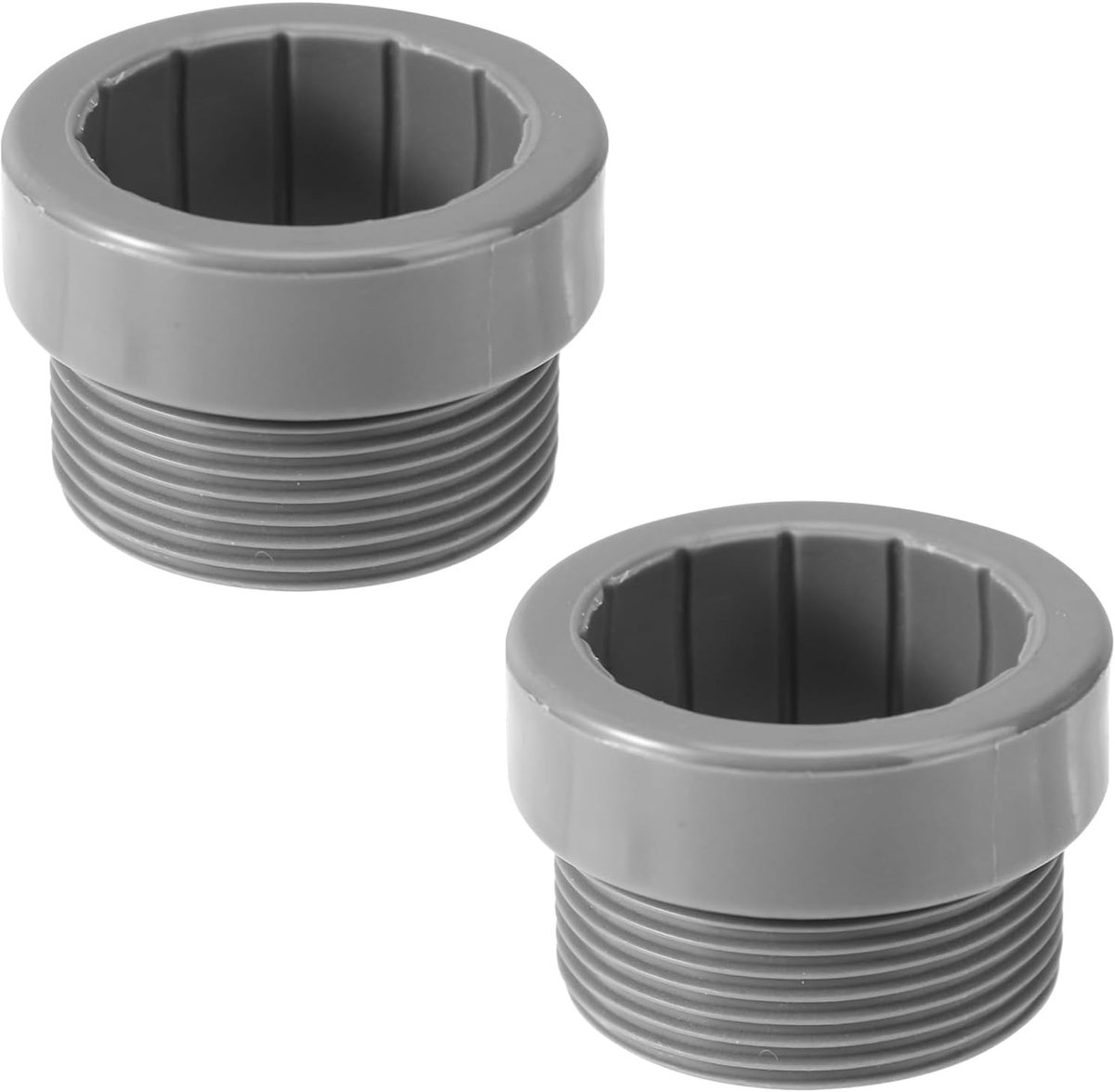 2 Stuks Stabilisator voor Parasolstok, Kunststof Parasolhouderhoes Adapter met Schroefdraad Patio voor 1 3/4 Inch Parasols (Grijs)