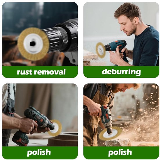 6-delige set, draadborstel, compatibel met G-loria multibrush, Ø 11,5 cm, Weedbrush accessoires, staaldraad voegenborstel voor vloerreiniging, mos, vuil en onkruid in voegen — afbeelding 2