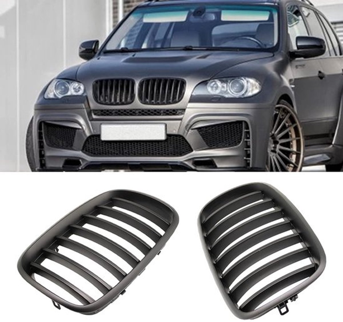 Aladdien - Enkele Slat Lijn - Sport Grille - Matte Zwart