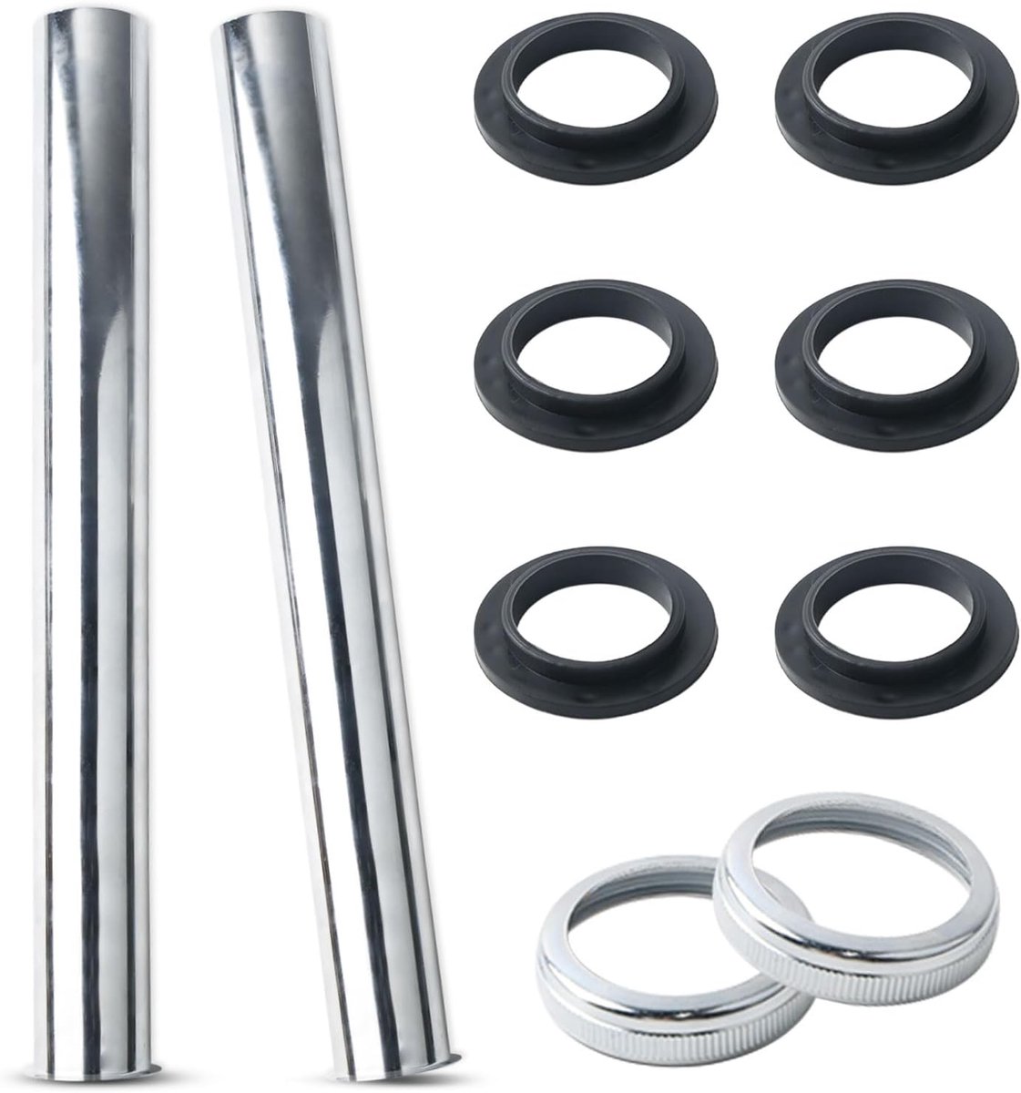 2 stuks universele dompelbuis voor sifon 300 mm, dompelbuis, roestvrij staal, sifon 300 mm