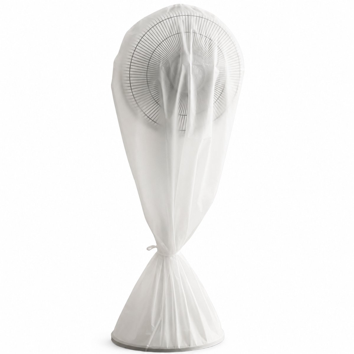 Ventilatorhoes - Waterdicht en Stofdicht - Beschermhoes voor Elektrische Ventilator - Wasbaar PEVA Materiaal met Vetersluiting - 60*145 cm - Bescherming tegen Vocht en Vuil-Wit