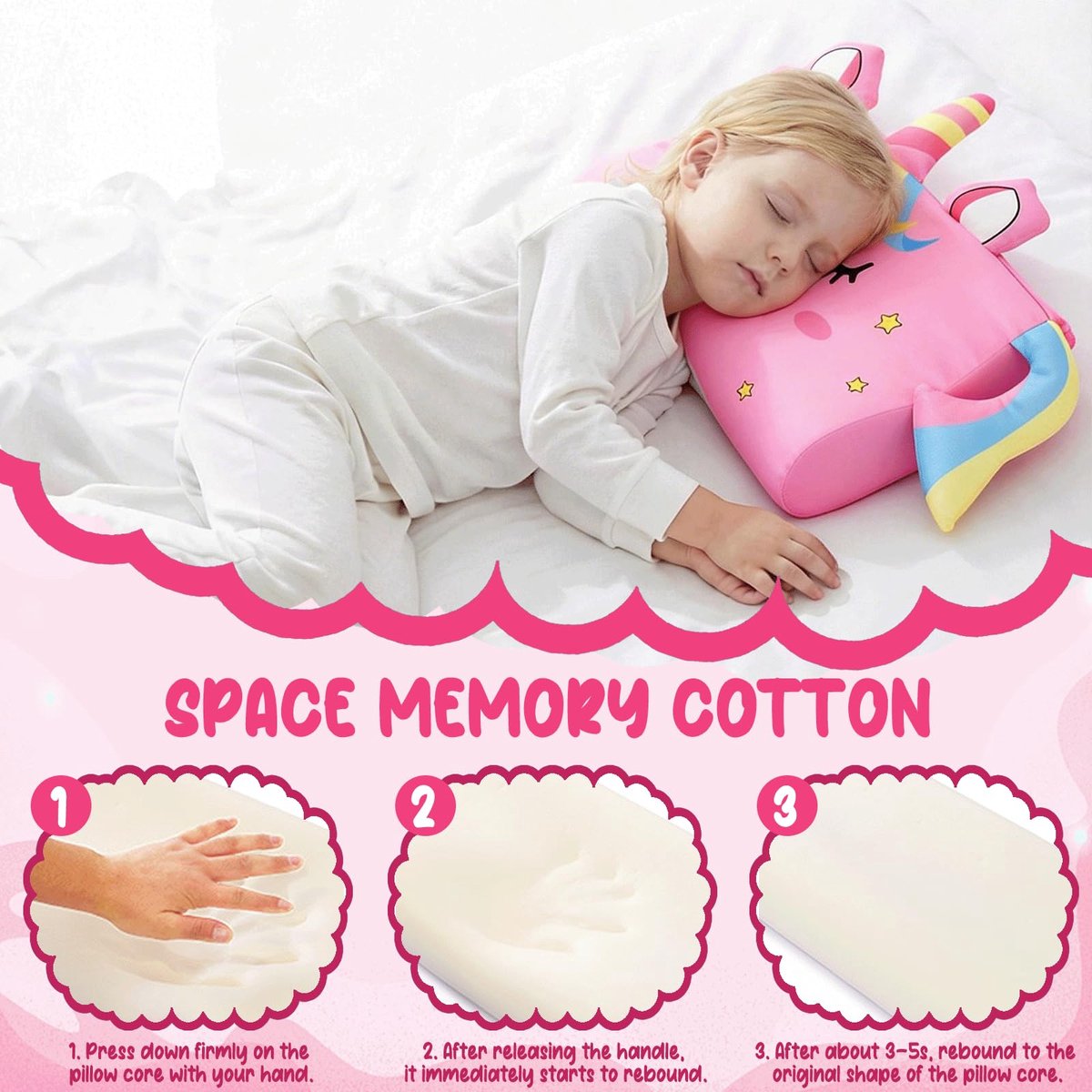 traagschuim, 46 x 27 cm, dieren, kinderkussen, huidvriendelijk, comfortkussen voor kinderen, ergonomisch kussen voor kinderen, voor 2-8 jaar