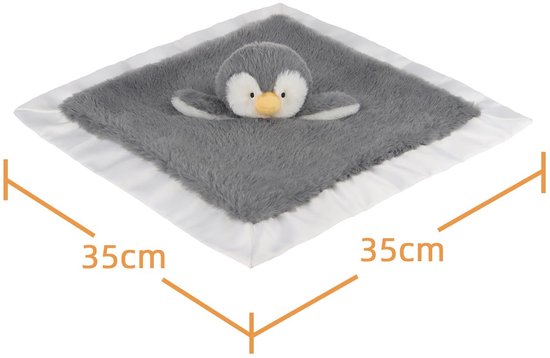 Lamb Knuffeldieren Zachte veiligheidsdoekje Grijze Pinguïn Baby Kinderkamer Karakter Deken Luxe Knuffelaar Pluche (Grijze Pinguïn, 35,56 cm) — afbeelding 5