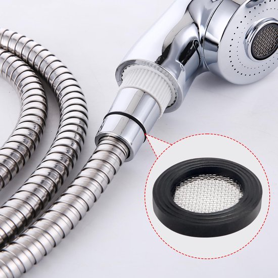65 Stuks Zeefafdichting O-ring Set, Mesh Rubberen Ringen, Afdichtring met Zeef, voor 3/4 Inch Douche Douchekop Kranen Slangen Doucheslang — afbeelding 3