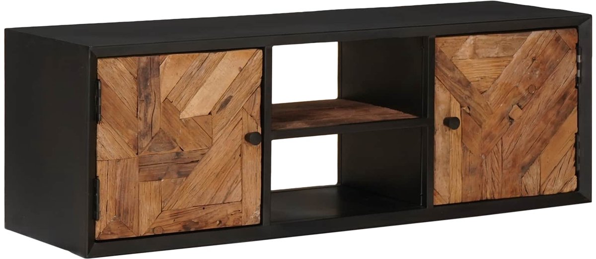 vidaXL TV - Kast - met - plank - met - opslag - met - de - deur - 105 - x - 30 - x - 35 - cm Bruin