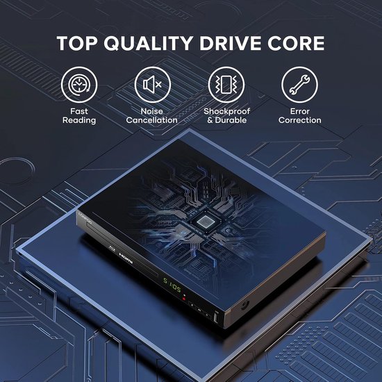Full HD Blu-Ray Speler - DVD CD Speler - Home Cinema Ervaring - Ondersteunt Dolby Vision — afbeelding 3