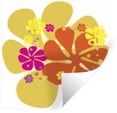Muurstickers - Sticker Folie - Flower power bloemen explosie - 100x100 cm - Plakfolie - Muurstickers Kinderkamer - Zelfklevend Behang XXL - Zelfklevend behangpapier - Stickerfolie