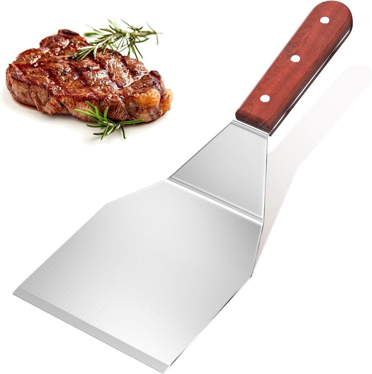 Keukenspatel, professionele pizzasnijder, hamburgerspatel, roestvrij staal, voor hamburgers, ideaal voor het serveren van lasagne en pizza, vaatwasmachinebestendig