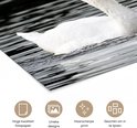 Affiche de deux cygnes blancs au bec orange dans l'eau sombre. Icônes pour papier photo, designs uniques, impression ultra-nette et cadre.