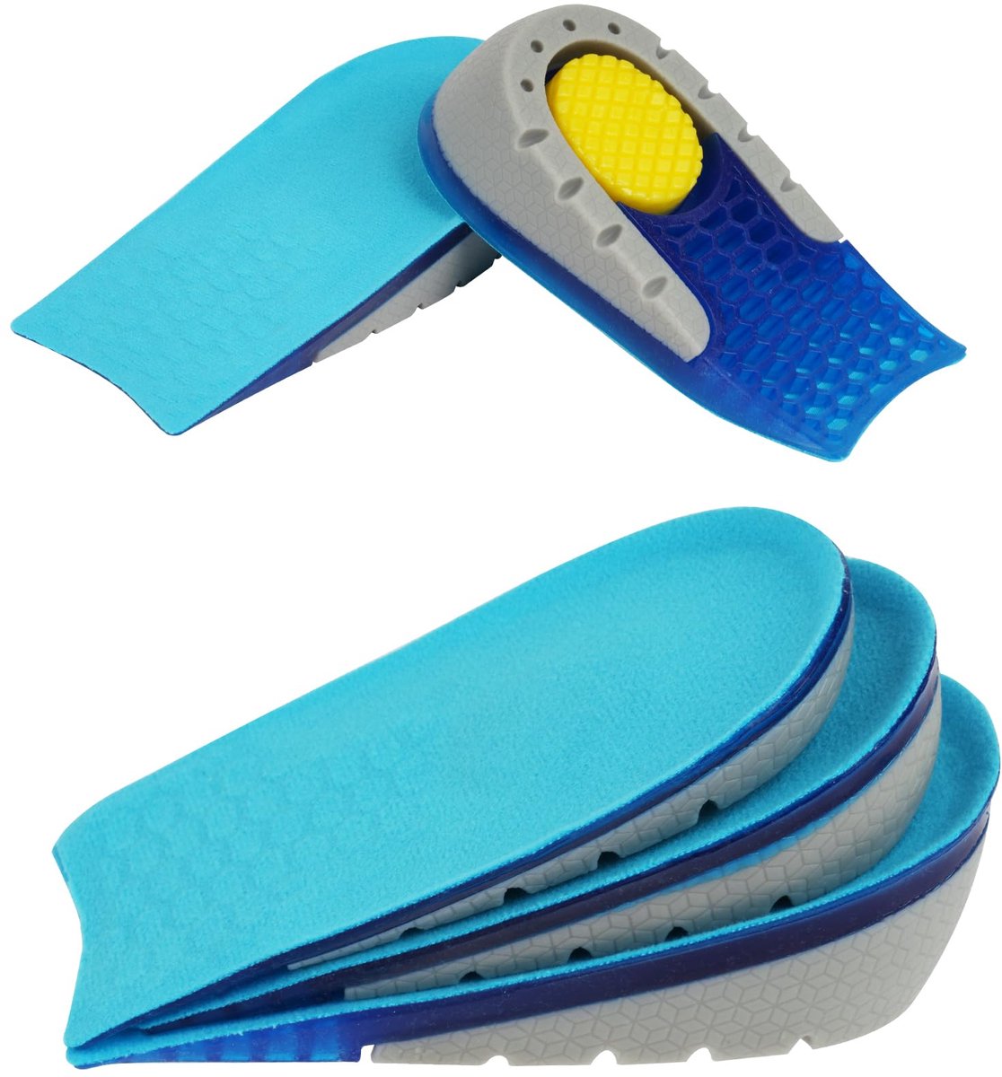 inlegzolen, onzichtbare hielkussentjes Hielbinnenzool, unisex elastische schokabsorptie hielkussentjes Half verhoogde hielschoenliften, Liftschoenliftinzetstukken voor heren Dames