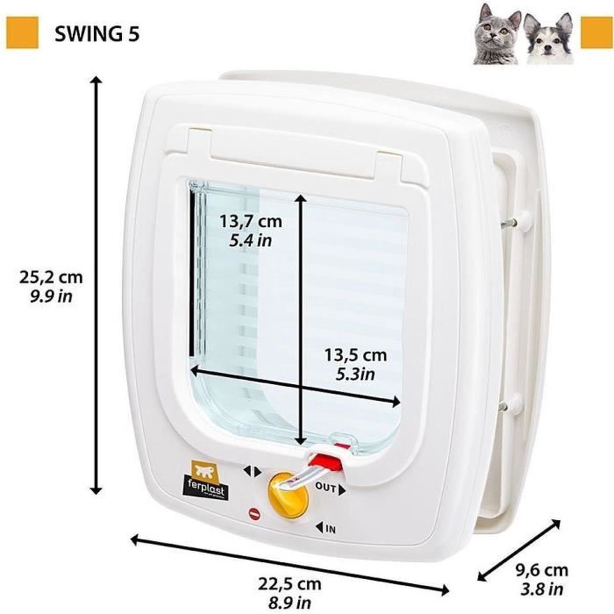 Ferplast Kattenluik Swing - Kattenluik - 22.5x16.2x25.2 cm Grijs thumbnail 7