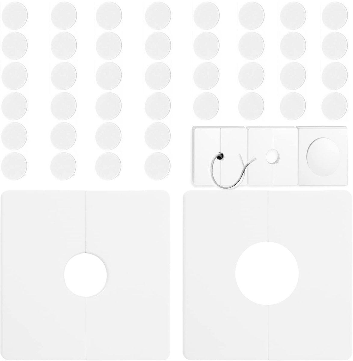 Dailygoods- Gatdop Zelfklevend - 110 Stuks - Decoratie - Stofpijp Plug - Muurdraad Cover - Wit - ABS Materiaal - Wandafdekking