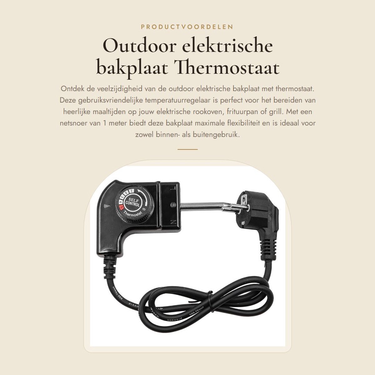 Dailygoods - Outdoor elektrische bakplaat - Thermostaat met verstelbare temperatuur - Idea