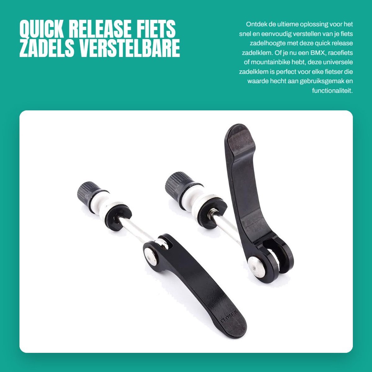 Dailygoods- Zadelpen Klem - Verstelbaar zonder Gereedschap - Aluminium Legering - Lichtgewicht - Universele Pasvorm - Geschikt voor Fietsen - Zadelklem