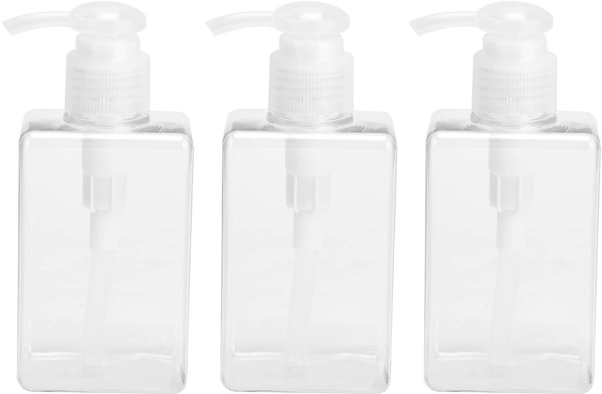 Dailygoods- Pompflessen 3-delig - 150 ml - Draagbare Dispenser - Navulbaar - BPA-vrij - Perfect voor Crèmes en Serums - Reisflessen