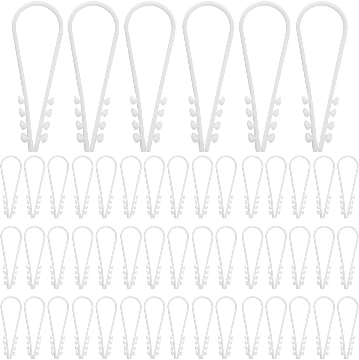 Dailygoods- Lusklemmen 100 Stuks - U-vormige Nylon Pluggen - Kabelbevestiging - Steekklemmen - Spanbereik 6-20 mm - Brandvertragend